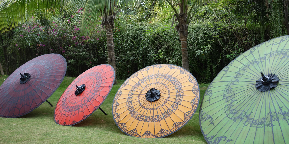 Umbrellas by Roadside