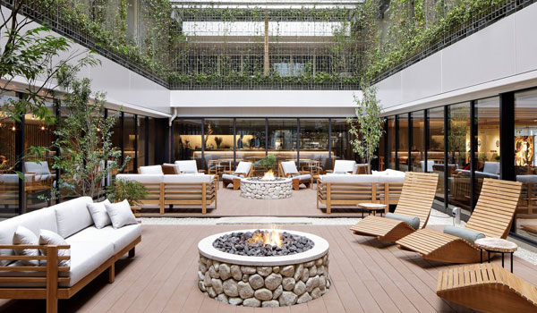 Hotel courtyard